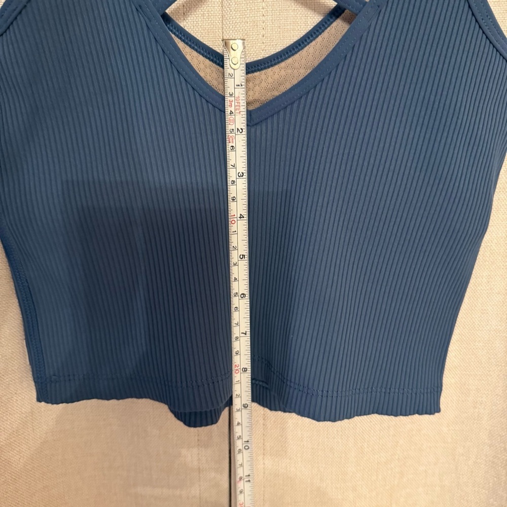 Vuori Rib Crop Tank – Stone Blue (Size S) - Picture 7 of 7